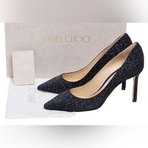 * New in box * Jimmy Choo Romy 85 Black - Glitter Velvet
